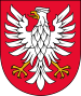 herb województwa małopolskiego - biały orzeł w koronie na czerwonym tle